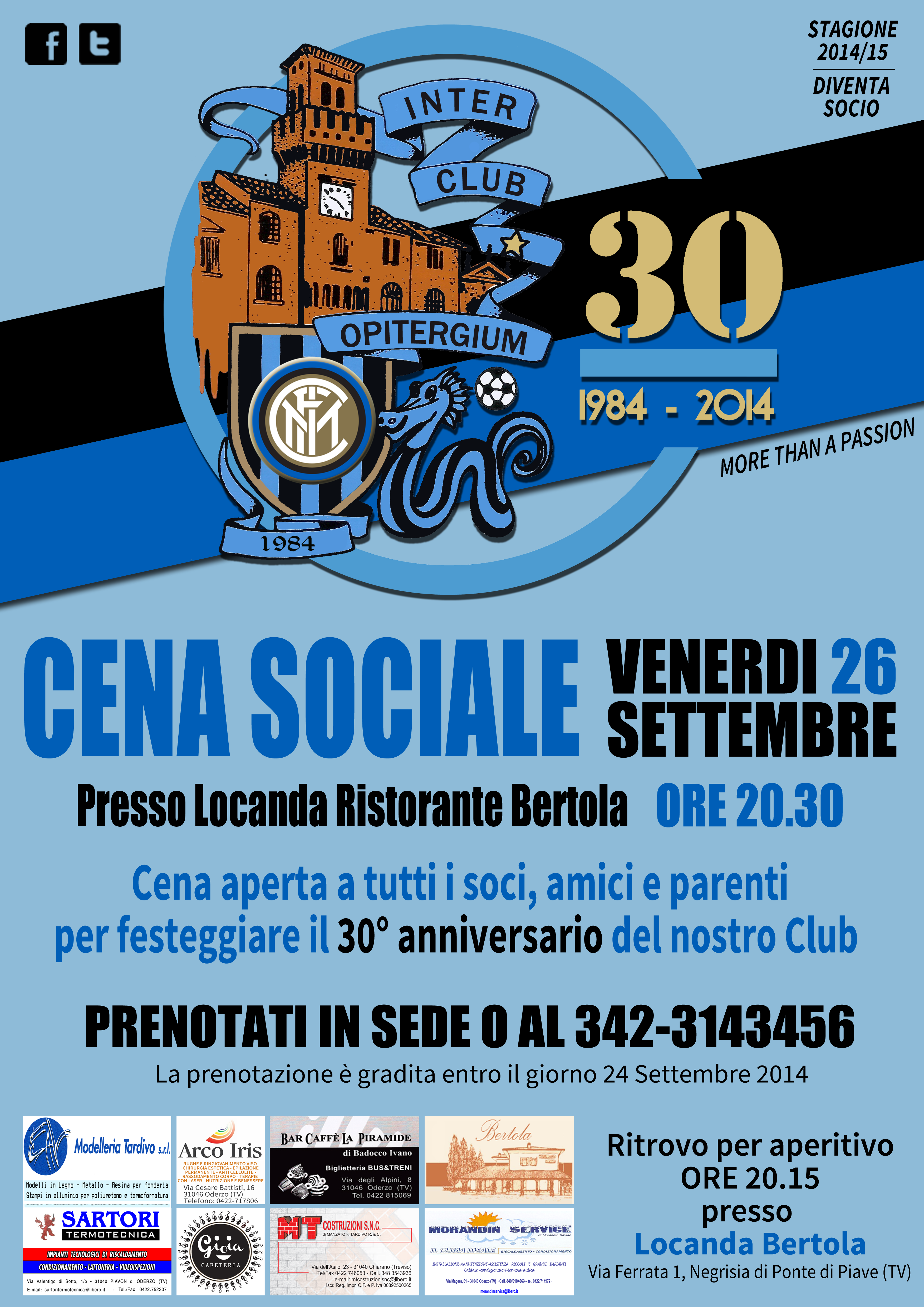 Locandina cena sociale Inter Club