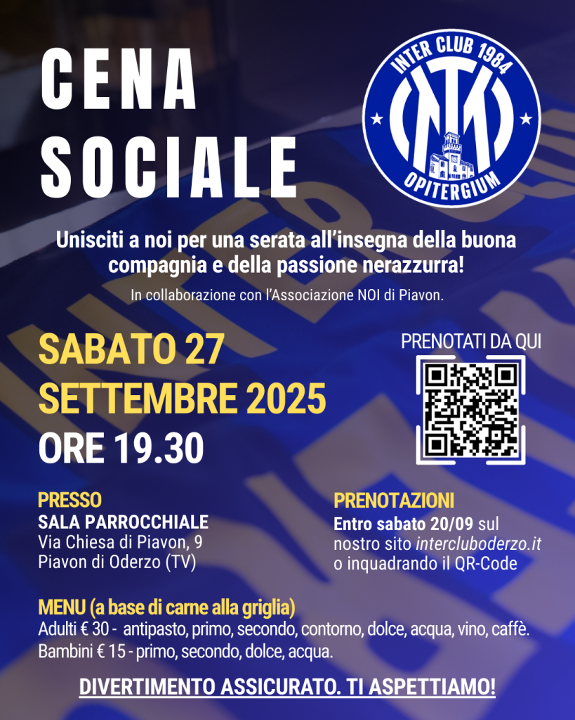 Locandina Cena Sociale Inter Club Opitergium